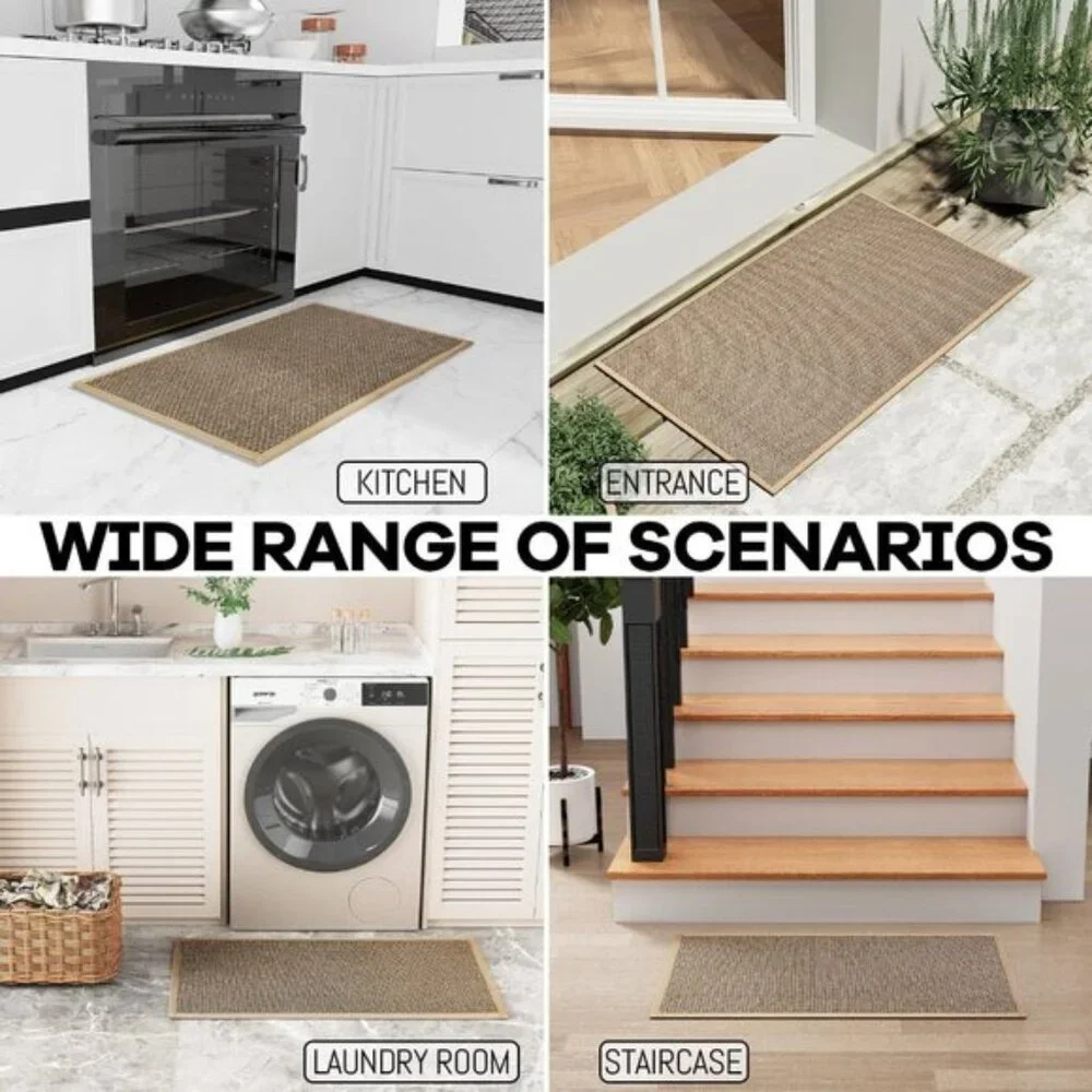New Washable Kitchen Area Rug, Non-Slip Absorbent Mat for Home & Entryway
